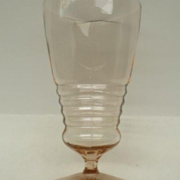 Vintage 1950s Pink SODA FOUNTAIN 6 3/4 Inch High Footed Glass - Picture 5 of 5